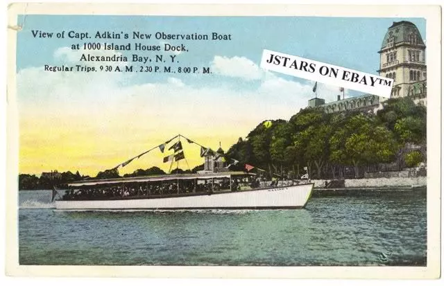 c. 1916 ALEXANDRIA BAY, NY, TOUR BOAT MAXINE POSTCARD