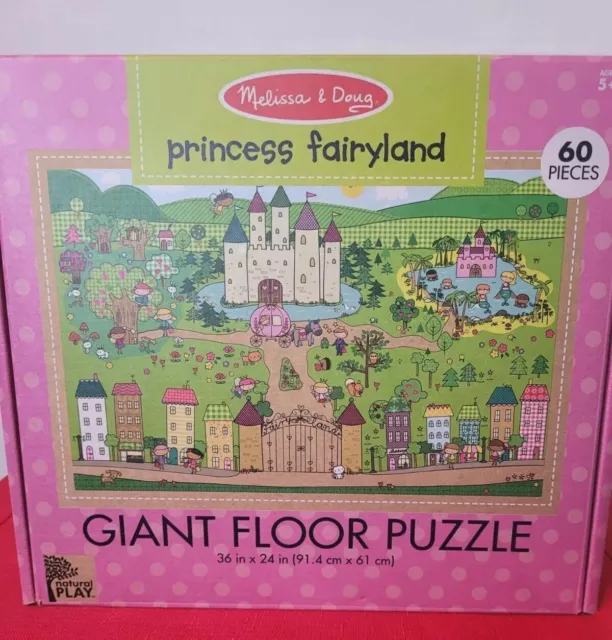 MELISSA & DOUG PRINCESS FAIRYLAND GIANT FLOOR PUZZLE NEW Gift Pink Girl Child