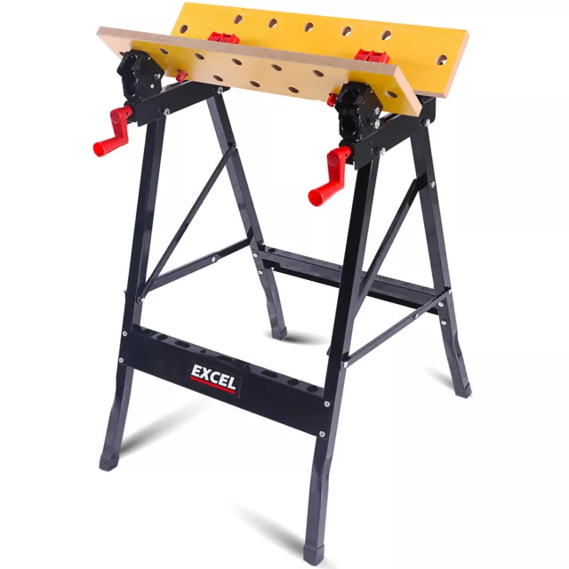 Foldable Wooden Workbench Bench Work Portable Clamping Folding Worktop Table DIY