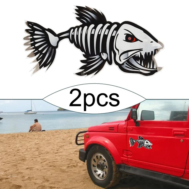 Autoaufkleber Aufkleber robuste Grafik Skelett Fisch Styling Zubehör