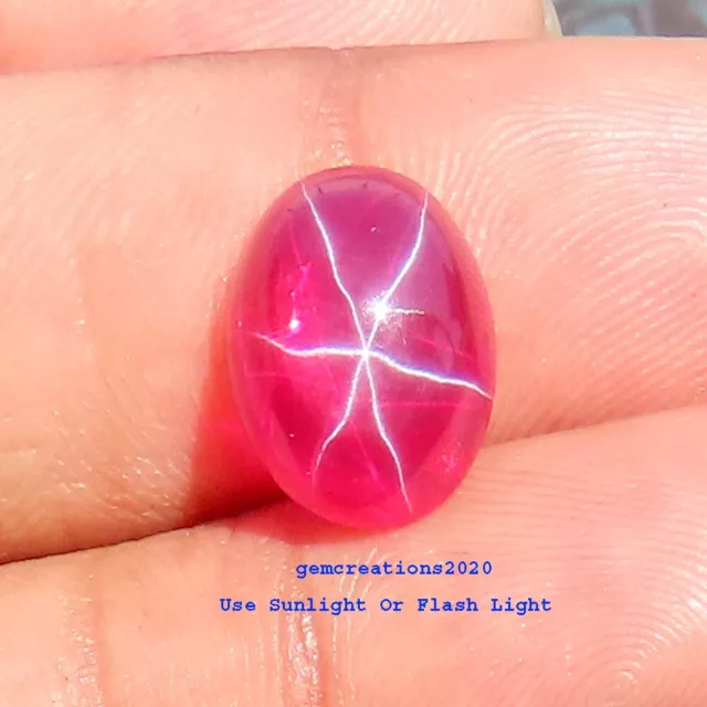 PINK STAR RUBY SAPPHIRE 7.50 Cts. (9X13X4 MM) OVAL CABOCHON LOOSE GEMSTONE, E11