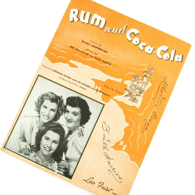 PARTITION DE MUSIQUE rhum et CocaCola The Andrews Sisters Trinidad
