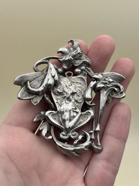 BOUCLE DE CEINTURE Art Nouveau Ancienne Metal Dore Floral Xix BOUCLE DE CEINTURE Art Nouveau Ancienne Metal Dore Floral Xix