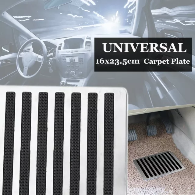 27x14CM Car Floor Mat Stainless Steel Heel Plate Pedal Carpet Foot Rest Pad  Mat