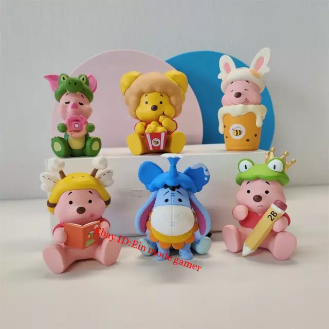 Modellino cartone animato Winnie the Pooh giocattoli Eeyore maialino mini bambola modello in PVC 6 pz