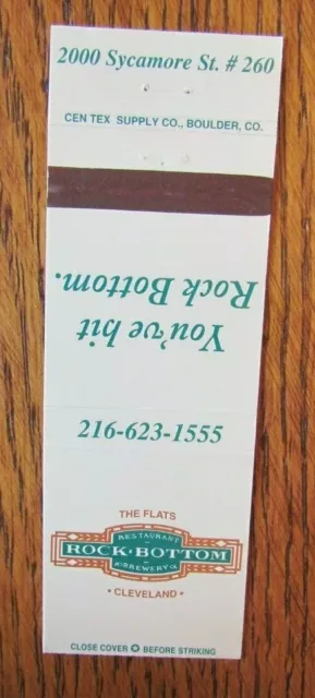 Rock Bottom Brewery Brew Pub Matchbook Matchcover (Cleveland, Ohio) -E1