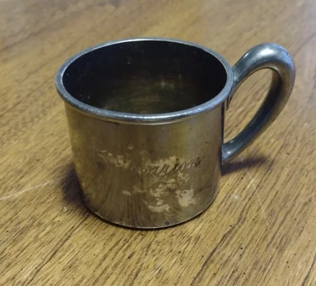 VINTAGE Wallace Silver Plate EPNS Engraved Cup "MARION"