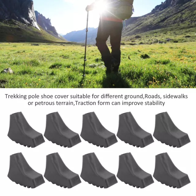 Hiking Pole Feet Cover Wear Resistant Nonslip Rubber Paw Feet Tips For Walking