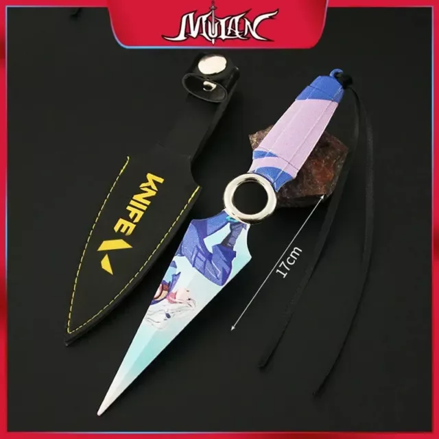 Valorant Weapon JETT Kunai With Pattern 17cm Game Peripheral Blunt Knife Cosplay