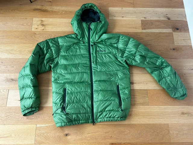 Mens Marmot Size L Green Puffer Coat Jacket Hooded Outdoor