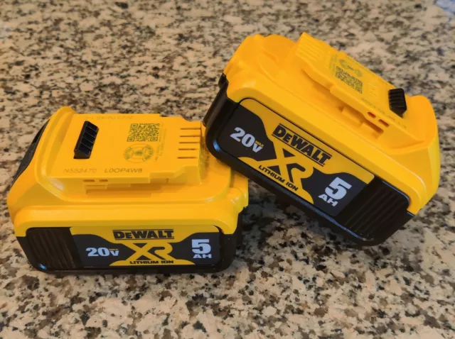 GENUINE NEW DEWALT 2 PACK DCB205-2 20V MAX 5.0 AH BATTERIES Li-ION