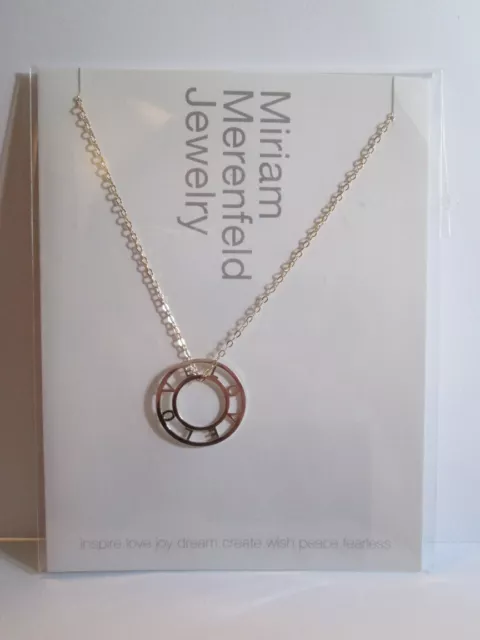 Miriam Merenfeld Open Token Love Sterling Silver & Gold Fill Pendant, New, Mip!