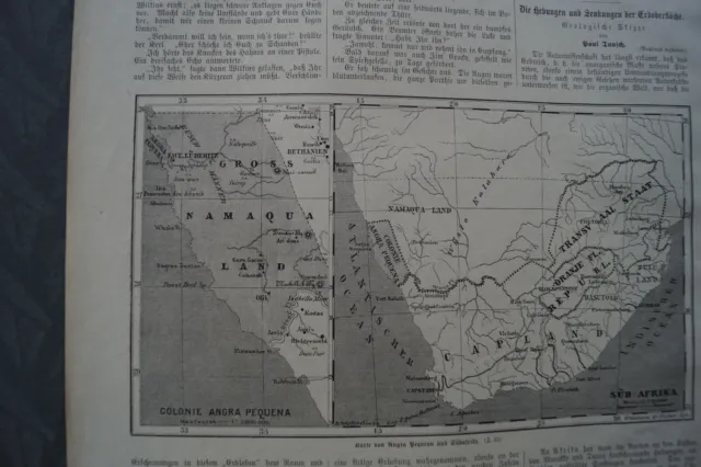 1885 Zeitungsdruck 68 Kolonien Deutsch Südwest Namibia
