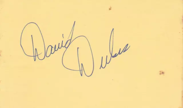 DAVID DUKES d. 2000 Signed 3X5 Index Card Actor/Without a Trace  COA