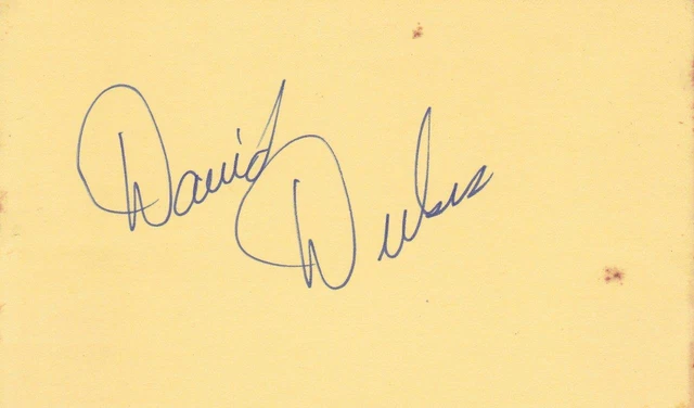 DAVID DUKES d. 2000 Signed 3X5 Index Card Actor/Without a Trace  COA