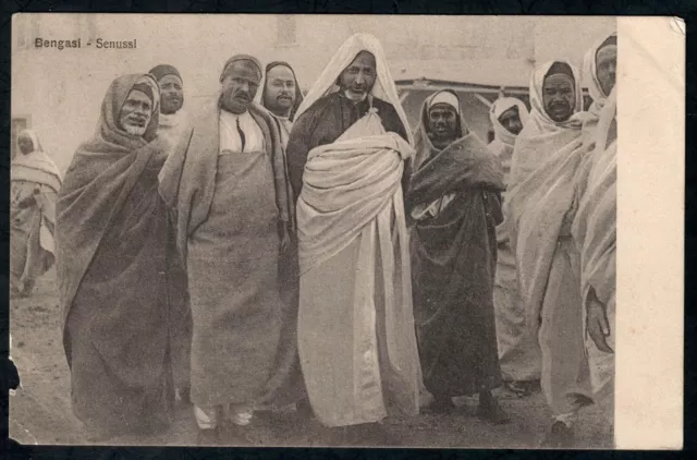 STORIA POSTALE Colonie LIBIA 1912 Cartolina da  Bengasi a Recanati (FS7)