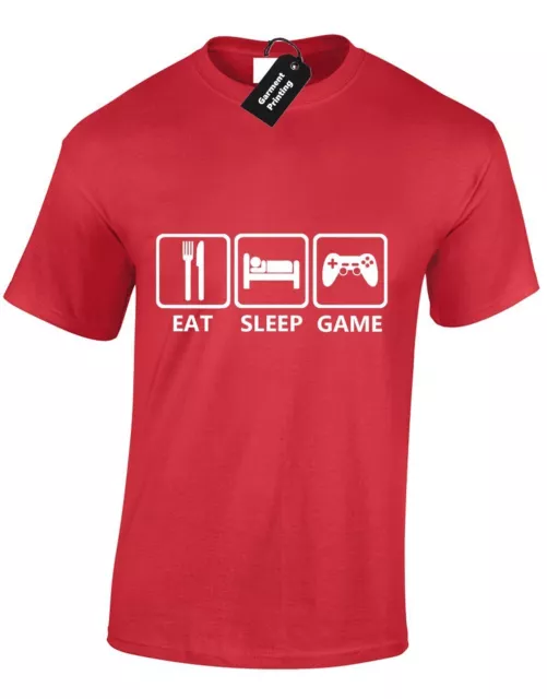 Eat Sleep Game Mens T Shirt Funny Gaming Gamer Battle Pc Tee