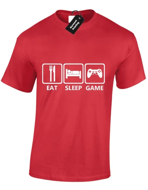 Maglietta Da Uomo Eat Sleep Game Divertente Gamer Battle Pc