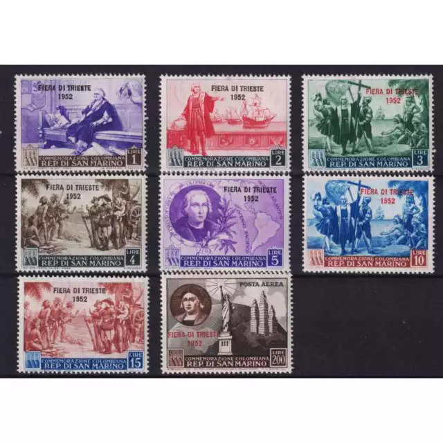 San Marino 1952 Fiera Di Trieste 8 V. G.i Mnh**