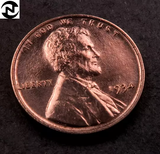 1934 Lincoln Wheat Penny Cent ~ Gem BU (red) ~ *Fresh OBW Coin* ~ 1 Coin