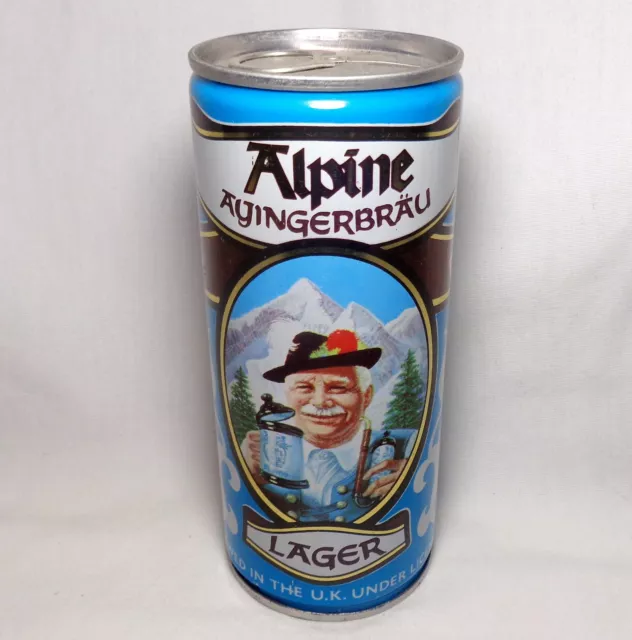Empty ALPINE AYINGERBRAU S/S Tab Top Beer Can 15 1/2 oz Tadcaster Yorkshire