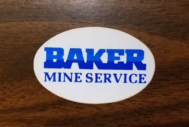 Baker Mine Service Mid-80's Hard Hat Coal Mining Sticker