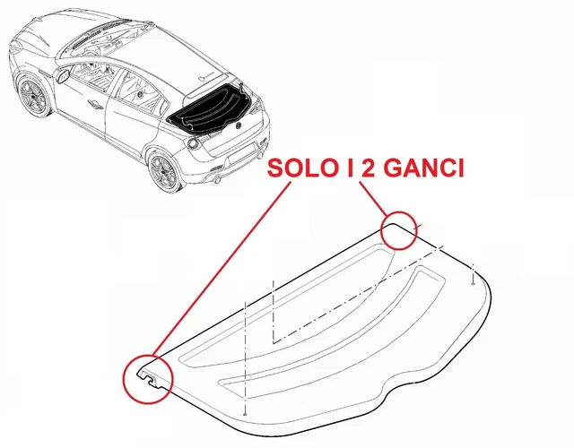 Gancio Cappelliera Baule Per Fiat 500X - Originale Destro DX
