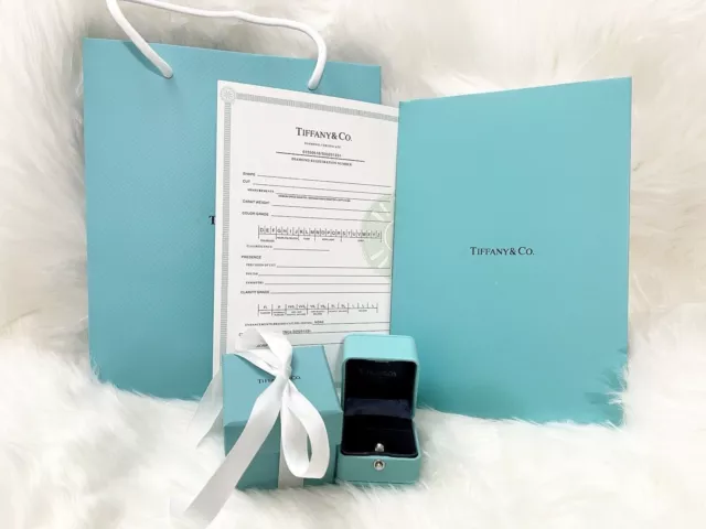 Caja de anillo de compromiso Tiffany & Co + caja exterior + bolsa + certificado + carpeta + bolsa 2