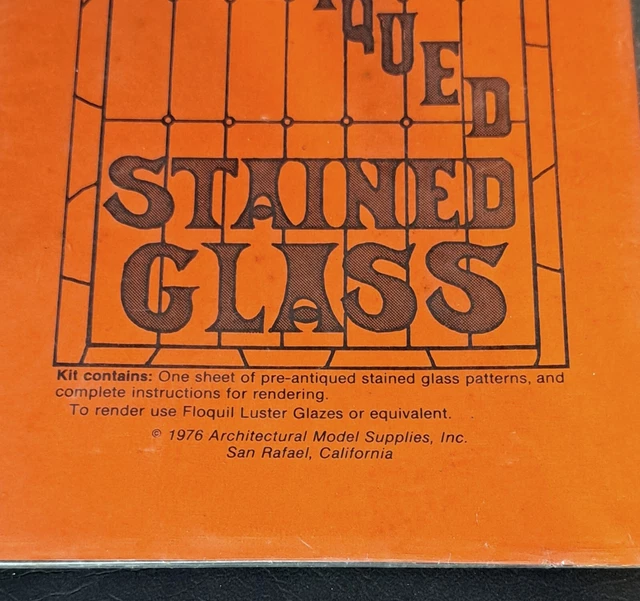 Vintage 1976 AMSI 1:12 Dollhouse Materials Stained Glass Windows 2 Sets 701 702 3