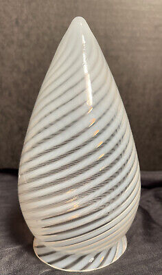 Lamp Shade Antique Opalescent Swirl Teardrop Glass Hanging 7 “ Art Deco Bullet
