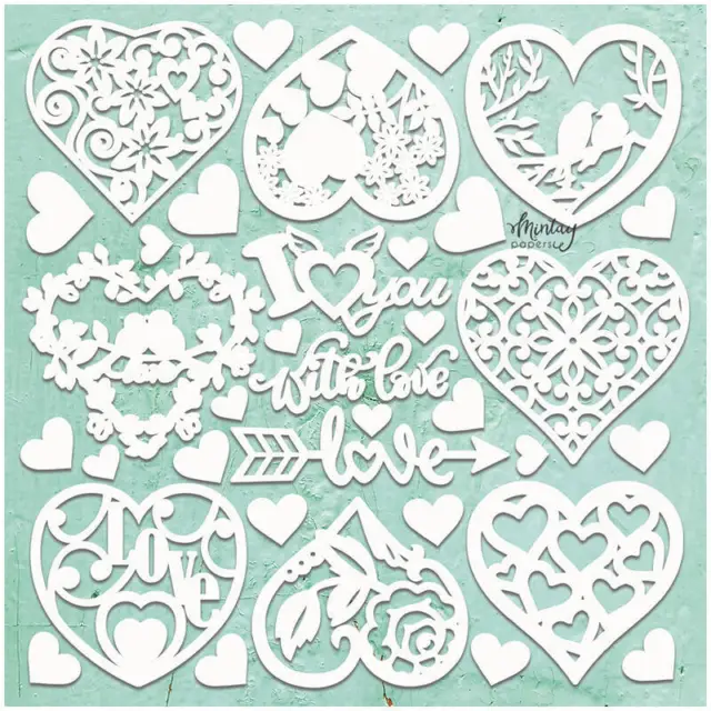 MINTAY Chippies - Dekorpappe Die Cut Chipboard Dekoration Ornament - My Heart