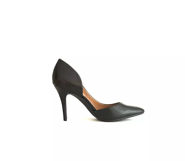 Jessica Simpson D'Orsay Heels Textured Pumps Black Pointed Toe size 8 New