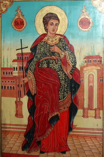 De Colección Icono Ortodoxo Pintado A Mano Santo Trifón