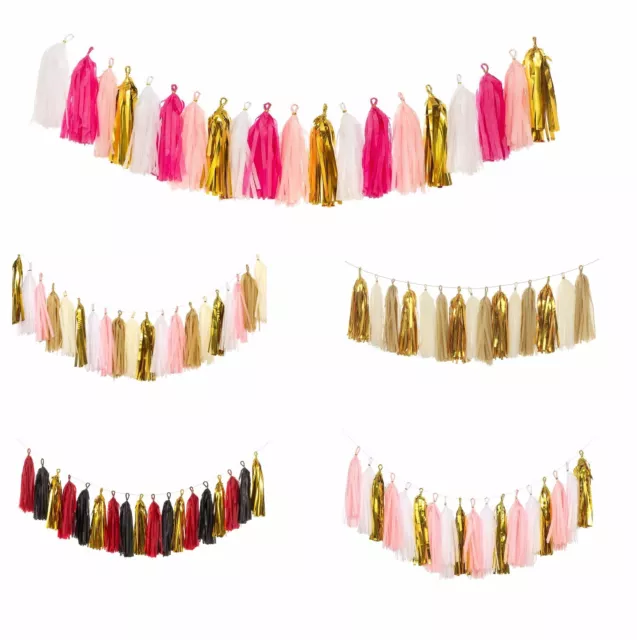 18-20Pcs Tissue Tassels Paper Garland Bunting Wedding Party Balloon Xmas Decor