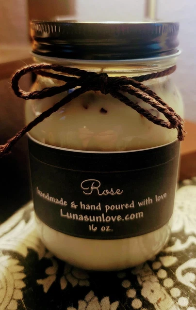 Apothecary Candles 16 oz Jar, HIGHLY SCENTED, made with organic coconut wax