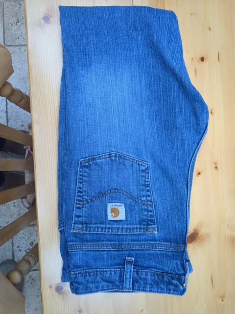 Carhartt Jeans Womens Original Fit Bootcut Medium Wash Denim, sz 10 X 34