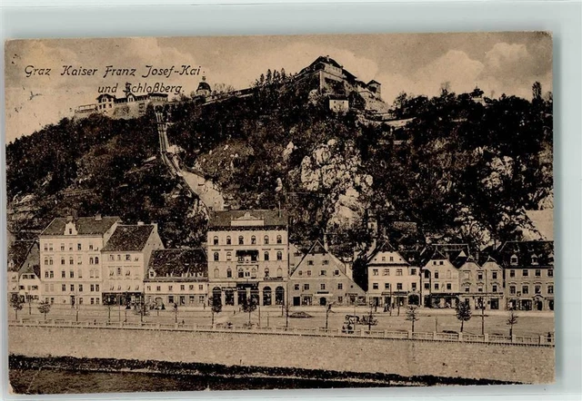 39380382 - Graz Kaiser Franz Josef Kai und Schlossberg Graz, Bezirk