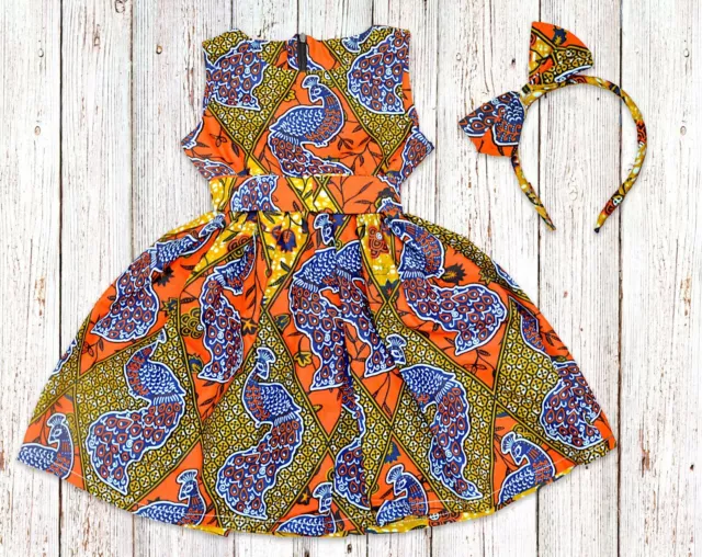 Girls African Print Ankara Dress, From size 0 months - 14 years