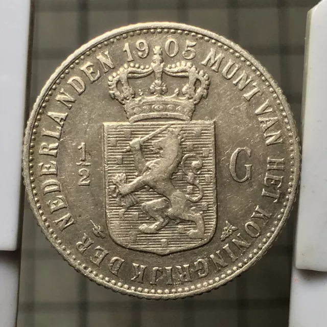 Netherlands 1905 1/2 Gulden #02 Km121