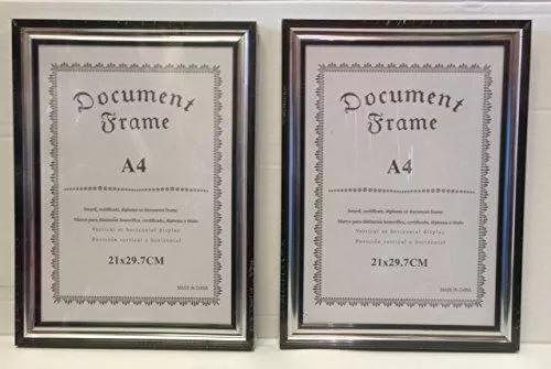 Tri A4 x 5 Certificate/Photo/Picture Frame Black Or Silver 21x29,7cm (Black)