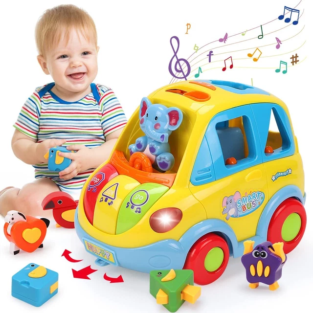 Kaekid Baby Musical Car Toy, Toddler Crawling Toys with Light & Sound, Early Dev