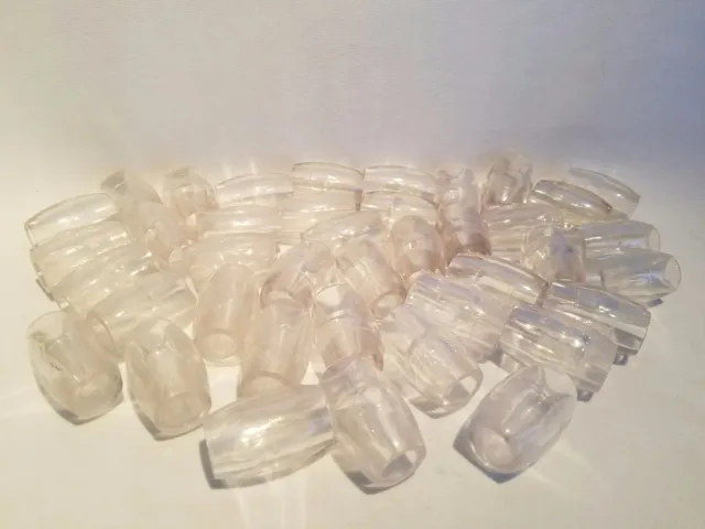 Lot of 40 Clear Plastic Oval Oblong Macrame Plant Hanger Craft Beads 32mm 1-1/4"