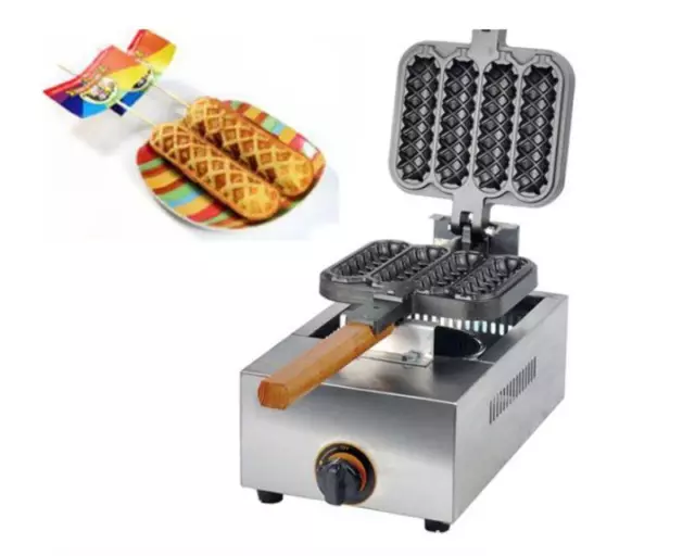 Commercial Non-stick LPG Gas Lolly Waffle Maker Baking Machine 4pcs/time  S