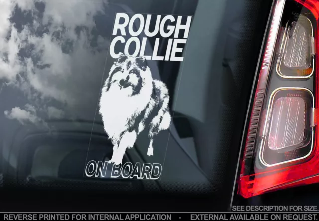 Rough Collie - Car Window Sticker - Sheltie Shetland Sheepdog Dog Sign - TYP1