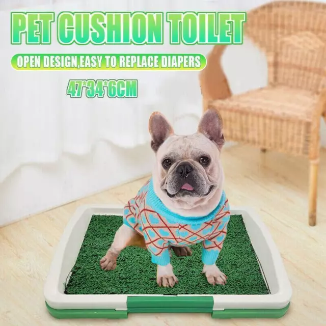 Indoor Dog Pet Potty Training Portable Toilet Loo Pad Tray Grass Mat AU Stock