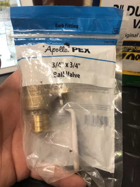 New! Apollo APXV3434 Quarter Turn Ball Valve, 3/4 in, Crimpex, Brass