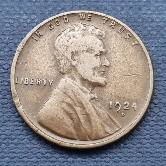 1924 D Wheat Cent Lincoln Head Penny 1c Better Grade XF #49563
