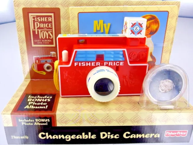 Fisher-Price Changeable Disc CAMERA with Bonus Photo Album RETRO snaps New NIB