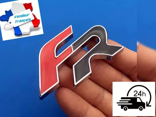 Logo FR Noir Rouge Pour SEAT Cupra Ibiza Leon Emblème Autocollants Métal