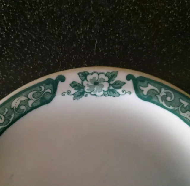 Syracuse China Green Flower Plate 47800 Series Hotel Ware Restaurant Railroad